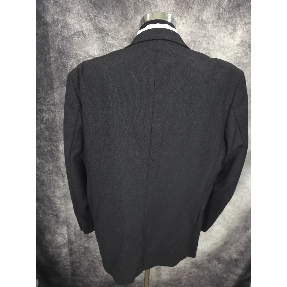 Joseph & Feiss Blazer Jacket Mens 46 L Gray Lambswool Sports Coat Herringbone